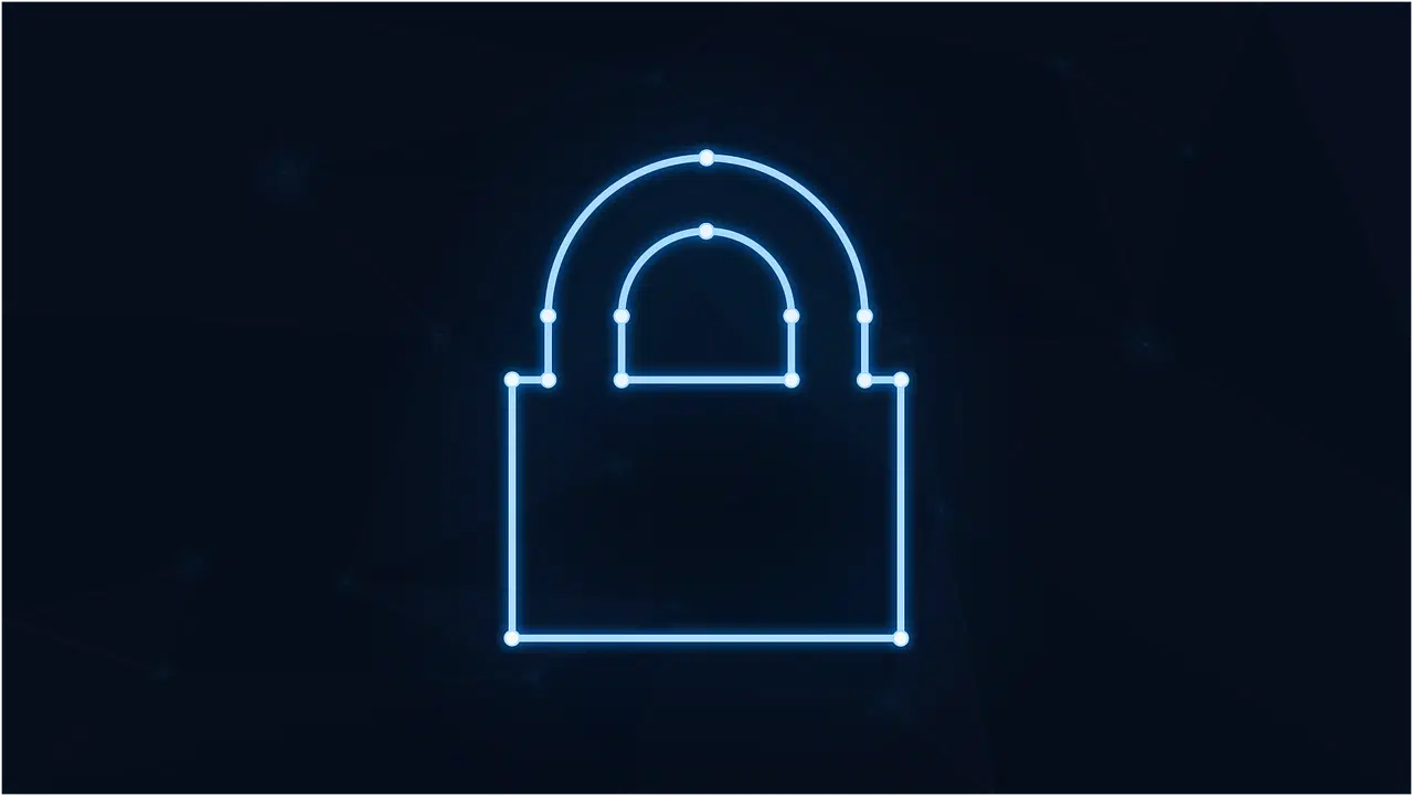 Free padlock neon cybersecurity vector